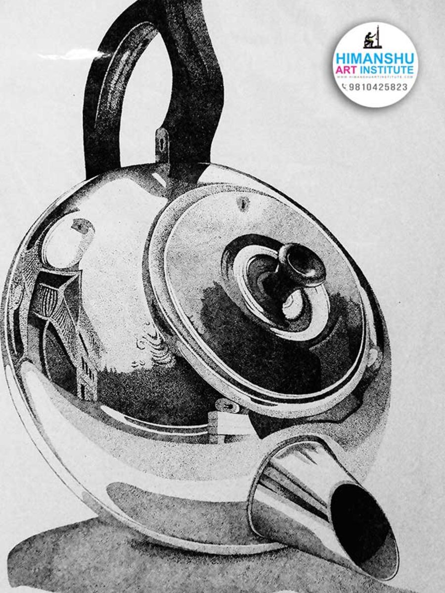Still Life Drawing by Sakshi Rajpal, Himanshu Art Institute, Institute of Fine Arts and Crafts