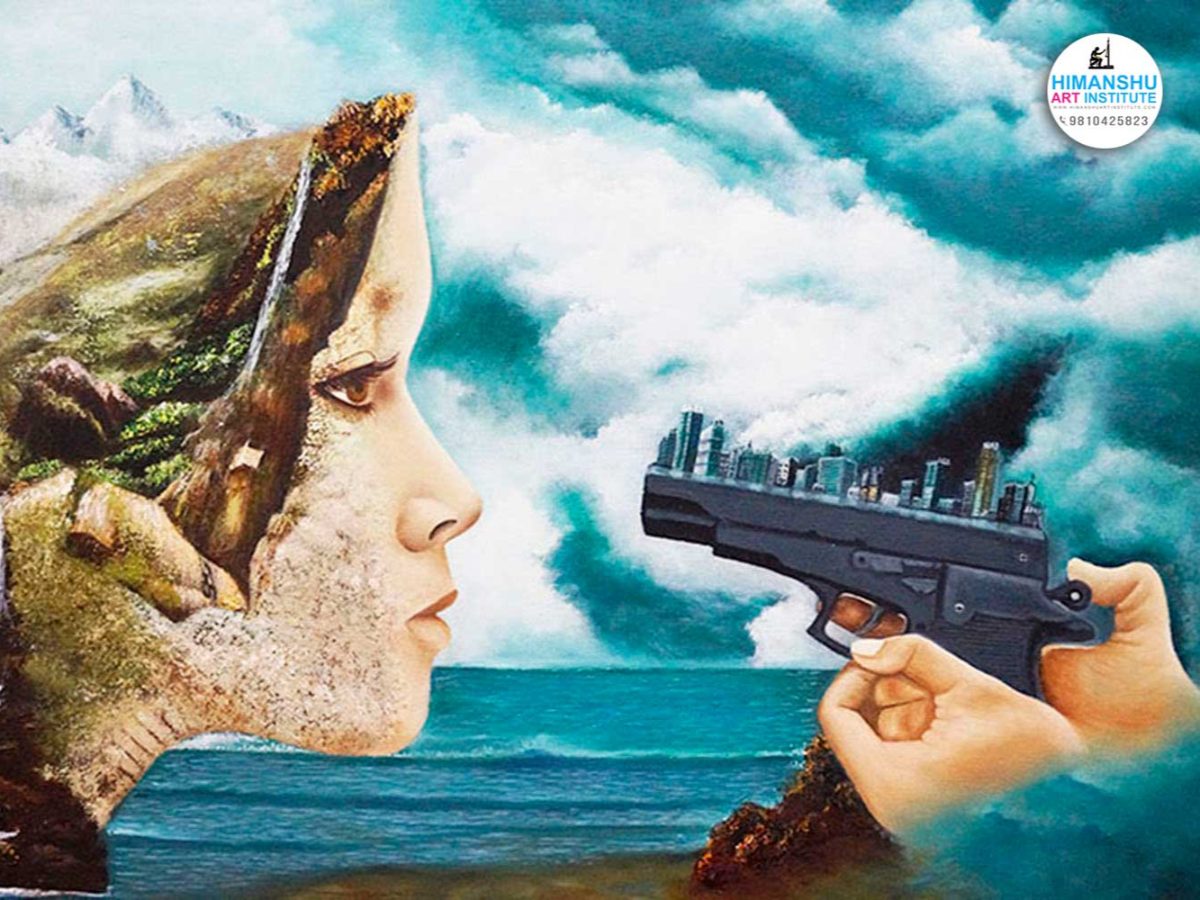 Oil Painting by Asha Chopra, Himanshu Art Institute, Institute of Fine Arts and Crafts