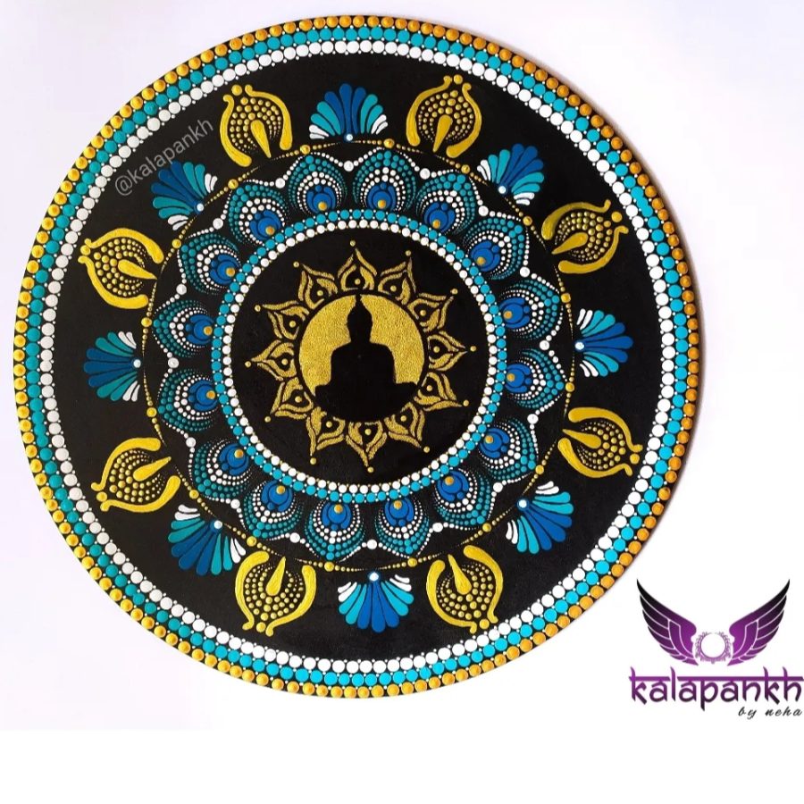 Dot Mandala Wall Hanging Size - Approx 12" inch Material - MDF Colour - Acrylic Shape- Round Design - Dot Mandala designs.