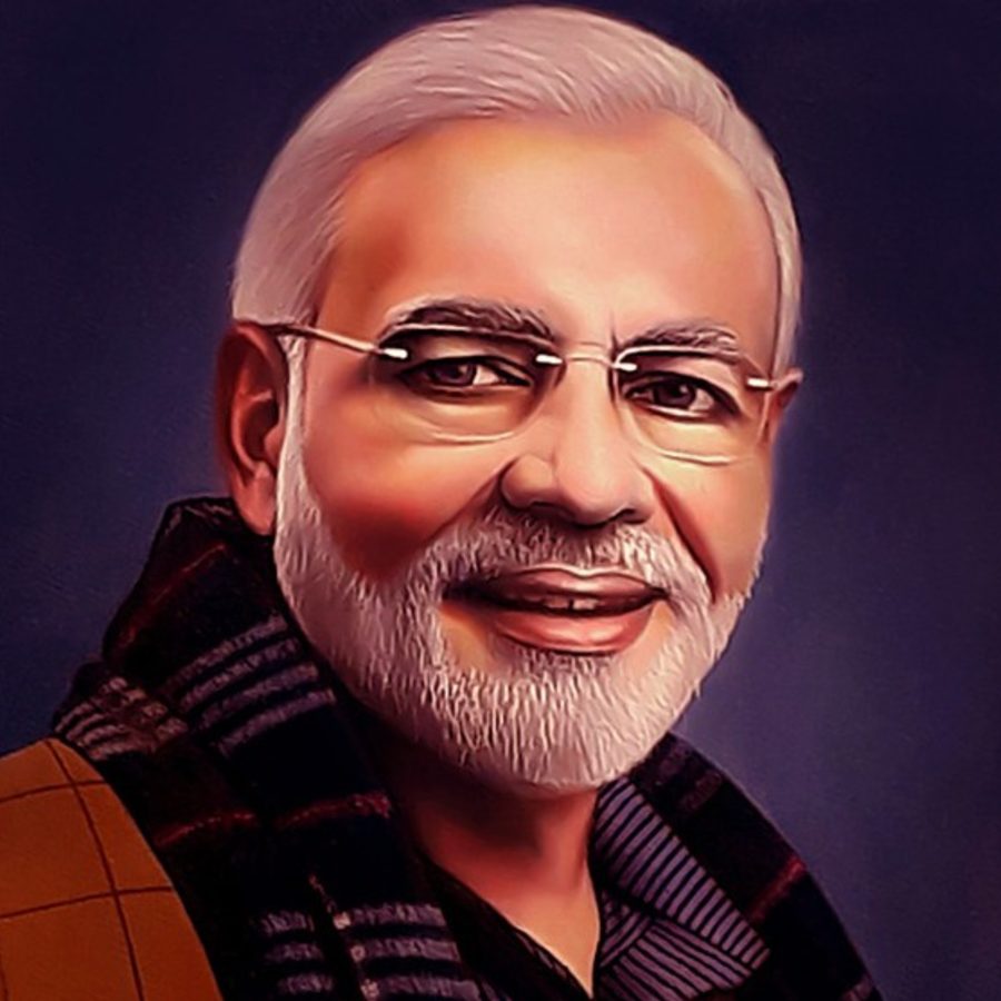 Narendra Modi Oil Canvas Portrait Painting